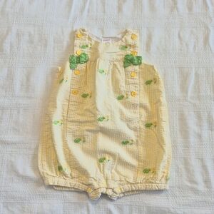 Gymboree girls 12-18 months Daisy Turtles seersucker romper VGUC